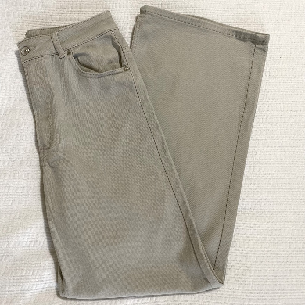 Highwaist Khaki Wide Leg Jeans